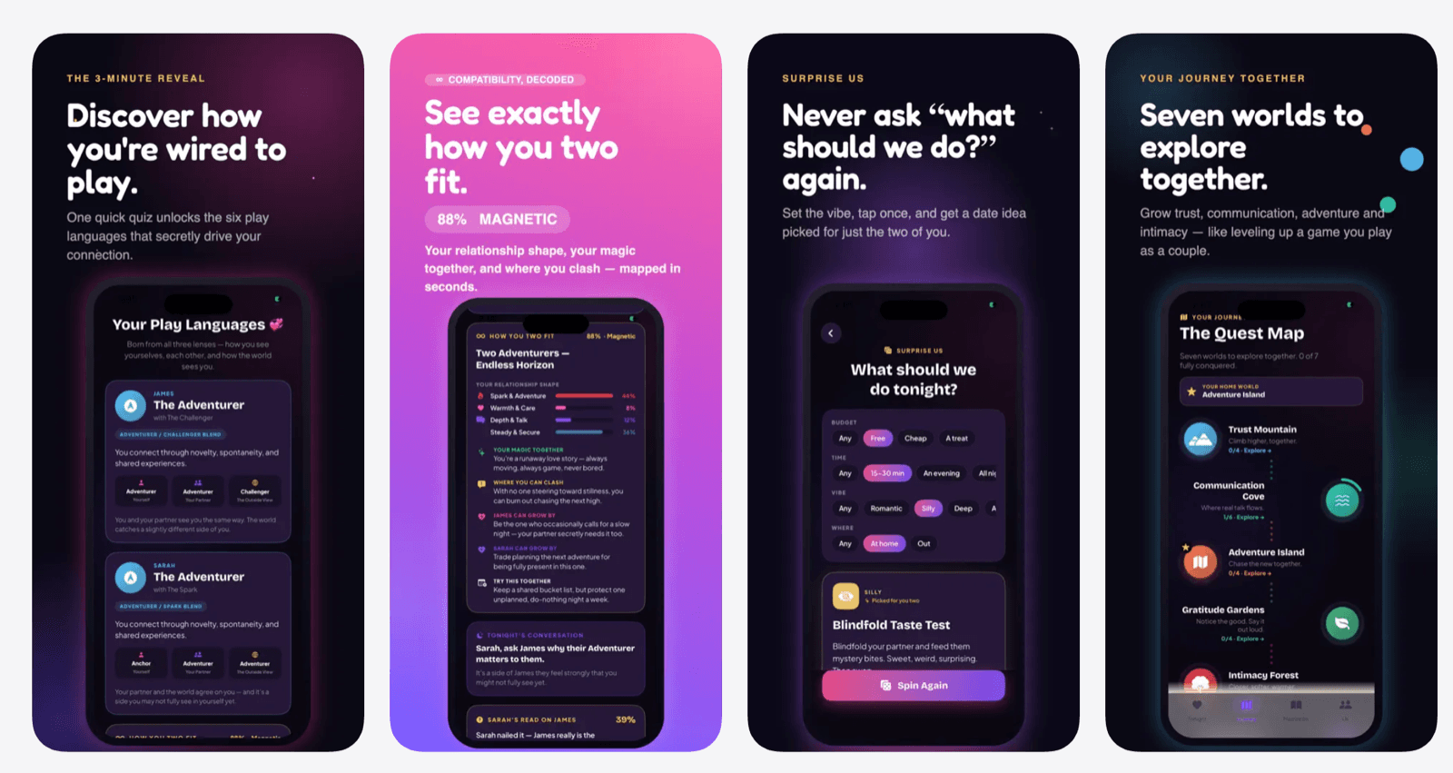 Couples Playbook: the Play Language reveal, one-tap date ideas and your shared quest map