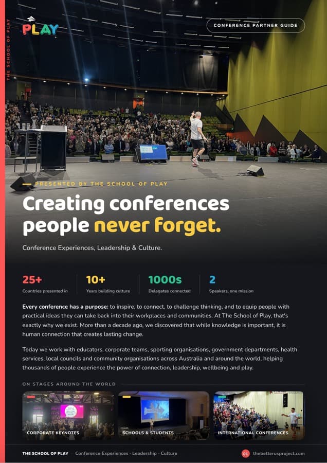 The School of Play Event Partner Guide cover