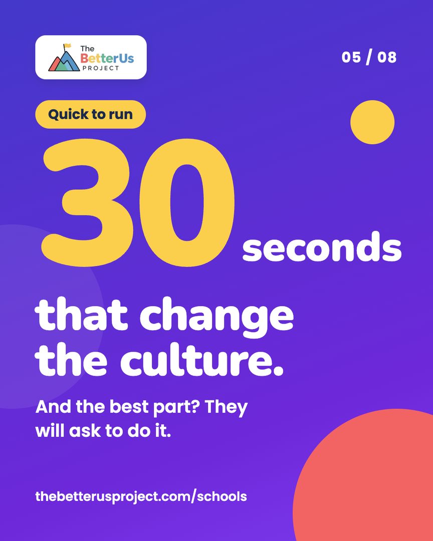 30 seconds that change the culture. And the best part? They will ask to do it.